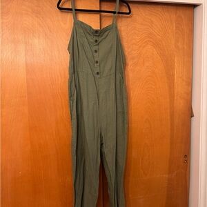 Old Navy Green Button-Front Jumpsuit